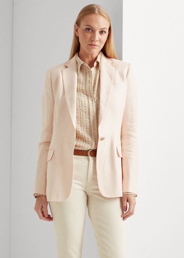 Ralph Lauren Herringbone Linen Blazer Dame Danmark (WAHQJ1236)